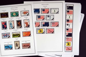 COLOR PRINTED U.S.A. 1966-1990 STAMP ALBUM PAGES (111 illustrated pages)