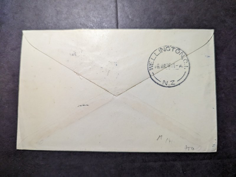 1936 New Zealand Airmail First Flight Cover FFC Blenheim to Wellington NZ