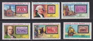 Liberia # 703-708, Stamp on Stamp, NH, Half Cat