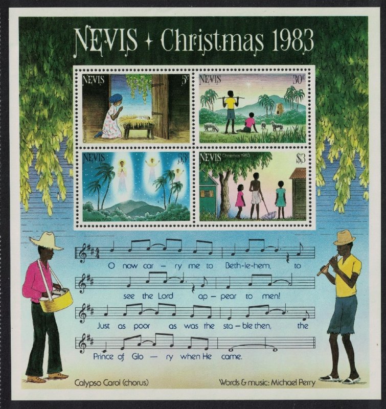 Nevis Music Christmas MS 1983 MNH SG#MS131