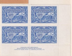 CANADA # 302 VF-MNH PLATE BLOCK FISHERMEN/FISHES LOWER RIGHT CAT VALUE $250(DD7)