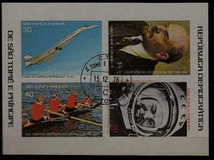St.Thomas Prince 468a used imperf. s/s Space/Lenin/ Aviation SCV27.50