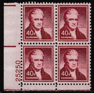 United States Scott 1050 40c John Marshal Plate Number Block of Four.