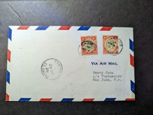 1929 St Lucia Airmail Cover Castries to San Juan Puerto Rico