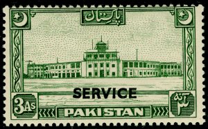 PAKISTAN SG O30, 3a green, M MINT. Cat £42. 