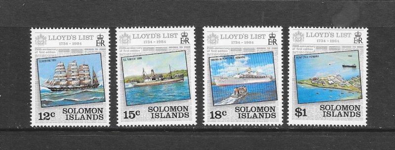 SOLOMON ISLANDS #521-4   LLOYD'S LIST  MNH