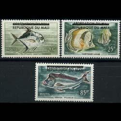 MALI 1961 - Scott# 10-2 Fish Set of 3 NH