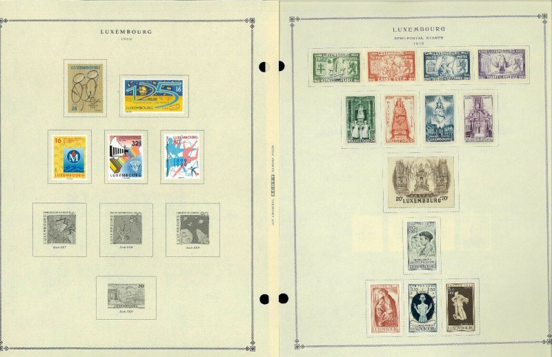 Luxembourg 1944-1999M & U Hinged on Scott International Pages