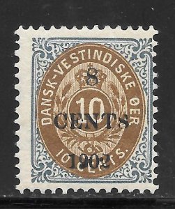 Danish West Indies Scott 28 MNHOG - 1902 Type d Surcharge - SCV $12.00