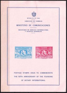 Cuba 1955 Rotary International Club Commemorative Card of Stamp Sc.536 / C109