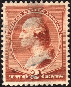 1883, US 2c, George Washington, Used, Sc 210, Superb-98, SMQ $400