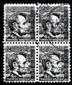SC# 1282 - (4c) - Abraham Lincoln , used block/4