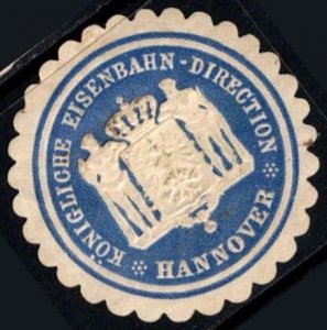 Vintage Germany Letter Seal Royal Railway Direction Hannover Unused