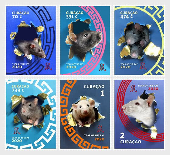 Stamps Curacao 2020. - Chinese New Year 2020 - Year of the Rat - Set.
