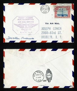 # C11, CAM # 9 First Flight cover, Fond Du Lac, WI to Milwaukee, WI - 12-15-1928