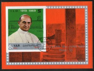 Yemen Arab Republic Pope Paul VI Visit Geneva Religious ILO M/s Cancelled # 1...