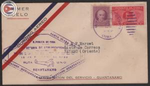 Cuba 1932 First Flight Cover Guantanamo - Bayamo | Edifil N107 | CU10201