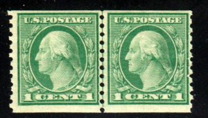 # 490 1¢ Washington Coil Issue Mint Joint Line Pair VF OG NH ⭐⭐⭐⭐⭐