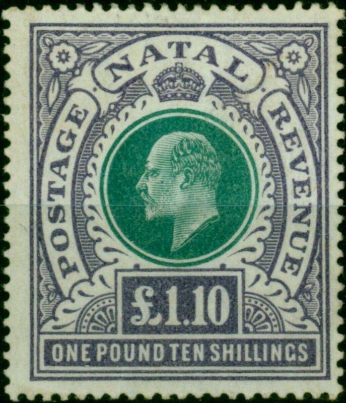 Natal 1902 £1 10s Green & Violet SG143 Fine MM 