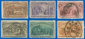 USA SCOTT #234-239 Columbian Issues, Used-F/VF & Fault Free! SCV $219.00! (SK)