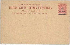 15313 - BRITISH GUIANA - POSTAL HISTORY - STATIONERY CARD H&G # 6a-