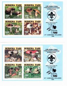 Burkina Faso 1997 IMPERFORATE BLUE compound sheets SILVER OVERPRINTS