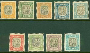 ICELAND O31-O39 MH RL 4134 CV $60.50 BIN $30.00