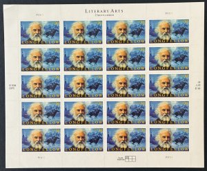 U.S. 2007 #4124 Sheet, Henry Longfellow, MNH(note).