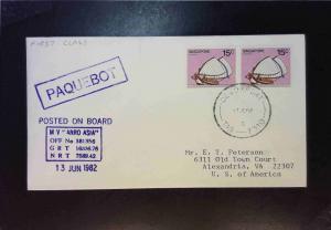 Singapore 1982 Paquebot Cover Anro Asia Cncl at Devonport Tasmania - Z1853