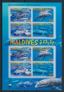 [107938] Maldives 2009 Marine Life Melon-Headed Baleines Wwf Feuille MNH