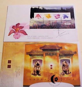 CANADA FDC SHEETLETS 2006 2 DIFF