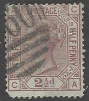 Great Britain #67 Used Plate 10 Wmk 29 (Orb) cv $75 (U7)