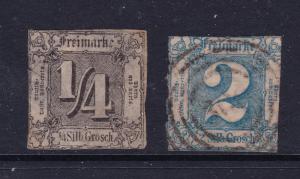 Thurn & Taxis a used  0.25sgr  & a 2 sgr