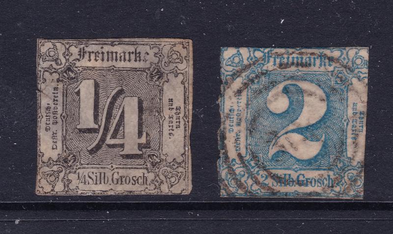 Thurn & Taxis a used  0.25sgr  & a 2 sgr