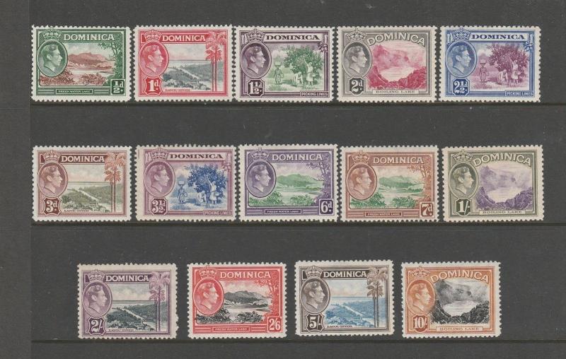 Dominica 1938 Defs 1/2d to 10/- MM SG 99/108a