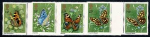 GB 1981 Butterflies. SG 1151-1154. UM Gutter Pair set.