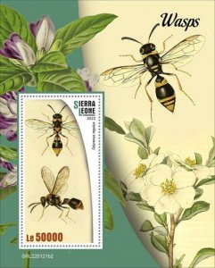 Sierra Leone - 2022 Potter Wasps on Stamps - Stamp Souvenir Sheet - SRL220121b2