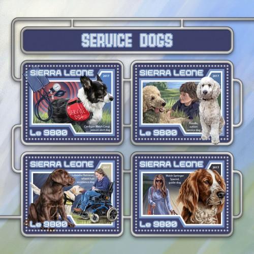 SIERRA LEONE - 2017 - Service Dogs - Perf 4v Sheet - M N H