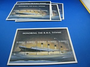 ST. VINCENT  -  SCOTT # 2500  -  TITANIC S/S  -  LOT OF 5   MNH     (ss103)