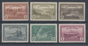 Canada Sc 268-273 MLH. 1946 KGVI Peace Issue VF