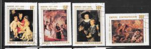 Central African Republic #318-321 Rubens Paintings (U) CV $2.05