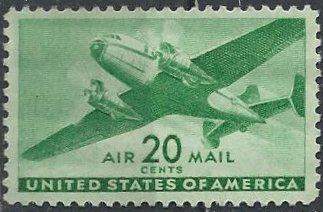 US C29 (mnh) 20¢ transport plane, bright green (1941)