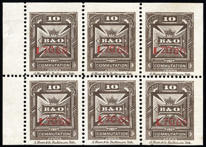 US Stamps # 3T16c Telegraph MNH XF Pane Of 6 Scott Value $130.00