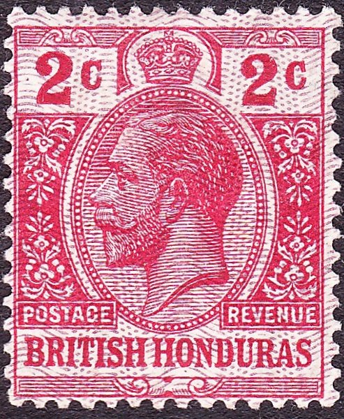 BRITISH HONDURAS 1915 KGV 2 Cent Scarlet SG112 MH