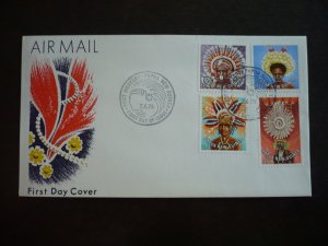 Postal History - Papua New Guinea - Scott# 448,450,453,455 - First Day Cover