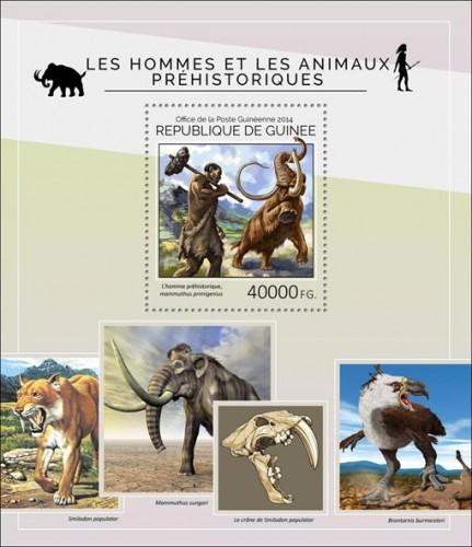 GUINEA 2014 SHEET PREHISTORIC ANIMALS PREHISTORIC MAN