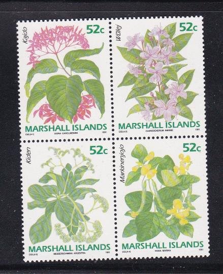 Marshall Islands 395-398, MNH Block of 4 - Flowers