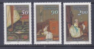 Liechtenstein 899-900 MNH 1988 The Letter & Other Paintings Set of 3 Very Fine