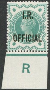 GB Officials 1887 IR Official ½d sgO13 control R very fine mint, lovely qualit