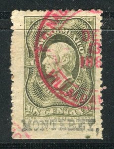 MEXICO; 1880s classic Hidalgo Monterey issue fine used 1P. Revenue